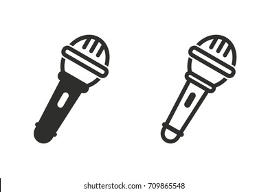 Microphone vector icon. Black illustration isolated on white background for graphic and web design.