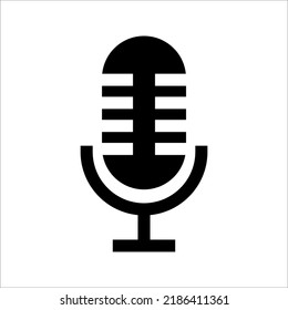 Microphone vector icon. Black music symbol for web design and mobile app on white background.