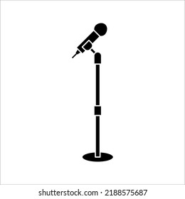 Microphone vector icon. Black music symbol for web design and mobile app on white background.