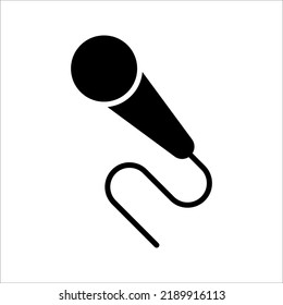 Microphone vector icon. Black music symbol for web design and mobile app on white background.