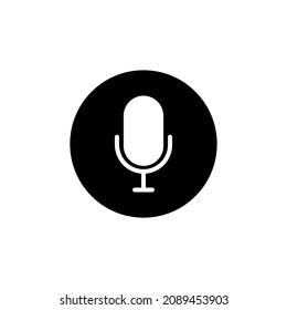 Microphone vector icon in circle