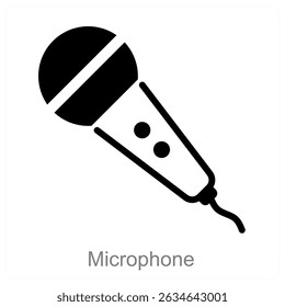 Diseño de concepto de icono de Vector de micrófono