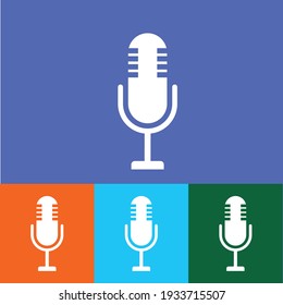 microphone vector icon created in different colors