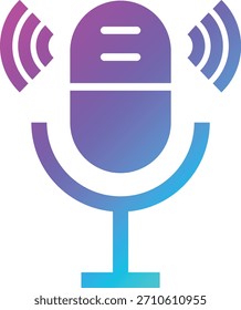 Ilustración de diseño de icono de Vector de micrófono