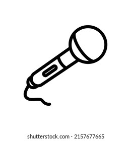 Microphone vector icon. dynamic vocals, audio. line icon style. Simple design illustration editable
