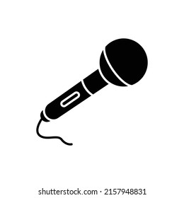 Microphone vector icon. dynamic vocals, audio. Solid icon style, glyph. Simple design illustration editable