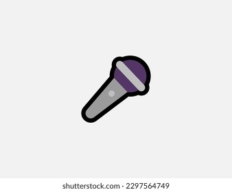 Microphone vector icon. Emoji illustration. Isolated Microphone vector emoticon