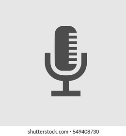 Microphone vector icon eps 10. Simple isolated illustration.