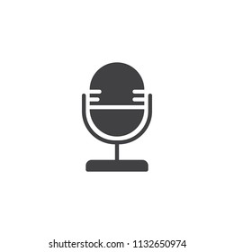 Microphone vector icon. filled flat sign for mobile concept and web design. Sound mic simple solid icon. Symbol, logo illustration. Pixel perfect vector graphics
