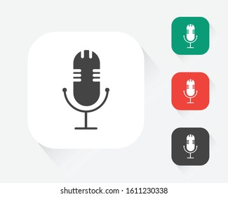 Microphone Vector Icon flat design with white background
