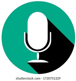 microphone vector icon flat design with shadow. mic icon