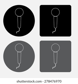  microphone - vector icon, flat design