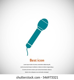 Microphone vector icon, flat design best vector icon