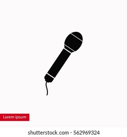 Microphone vector icon, flat design best vector icon
