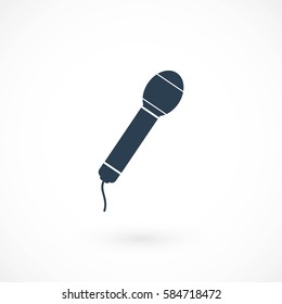 Microphone vector icon, flat design best vector icon