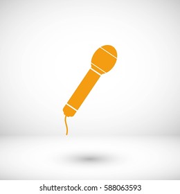 Microphone vector icon, flat design best vector icon