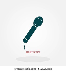 Microphone vector icon, flat design best vector icon