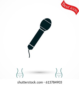 Microphone vector icon, flat design best vector icon