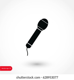 Microphone vector icon, flat design best vector icon