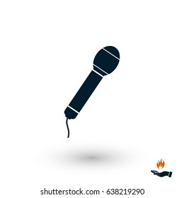 Microphone vector icon, flat design best vector icon