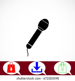 Microphone vector icon, flat design best vector icon