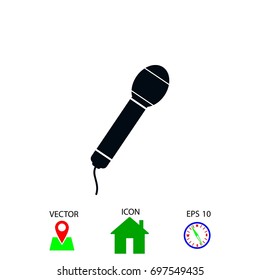 Microphone vector icon, flat design best vector icon
