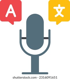 Microphone Vector Icon Flat Style