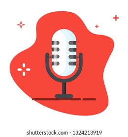 Microphone vector icon. Microphone illustration. 