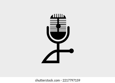 Icono de vector de micrófono para diseño de ilustración