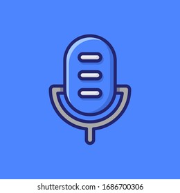 Ilustración del icono del vector del micrófono. Estilo De Dibujo Plano Adecuado Para Web Landing Page, Banner, Sticker, Fondo.