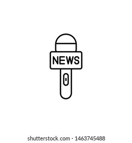 Microphone vector icon illustration isolated vector sign symbol - NEWS icon vector black - Vector