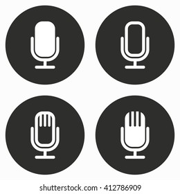 Microphone vector icon. Illustration isolated for graphic and web design.