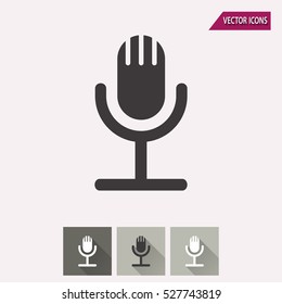 Microphone vector icon. Illustration isolated for graphic and web design.