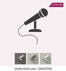 Microphone vector icon. Illustration isolated for graphic and web design.