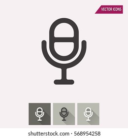 Microphone vector icon. Illustration isolated for graphic and web design.