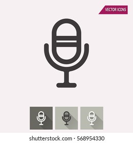 Microphone vector icon. Illustration isolated for graphic and web design.