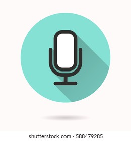 Microphone vector icon. Illustration isolated for graphic and web design.