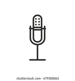 Microphone vector icon. Illustration isolated for graphic and web design.