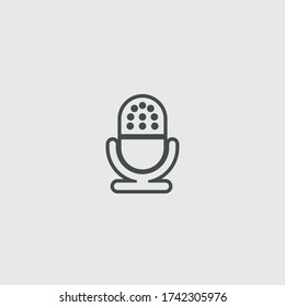 Signo de la ilustración del icono del vector del micrófono