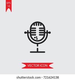 Microphone vector icon, illustration symbol