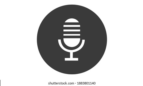 Microphone vector icon illustration, web design icon. Microphone recording studio symbol. Retro microphone icon