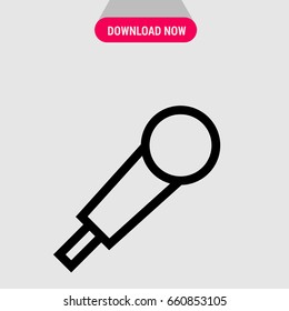 Microphone vector icon, An instrument that transforms sound waves into electric currents symbol. Simple, modern flat vector illustration for mobile app, website or desktop app  
