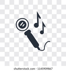 Microphone vector icon isolated on transparent background, Microphone logo concept