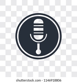 Microphone vector icon isolated on transparent background, Microphone logo concept