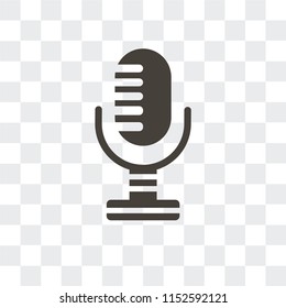 Microphone vector icon isolated on transparent background, Microphone logo concept