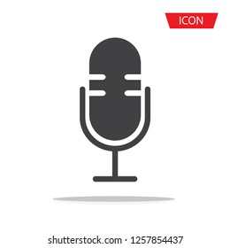 Microphone vector icon isolated on white background.