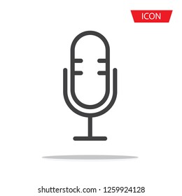 Microphone vector icon isolated on white background.