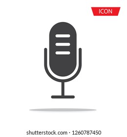 Microphone vector icon isolated on white background.