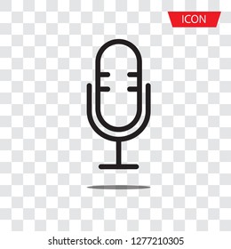 Microphone vector icon isolated on white background.