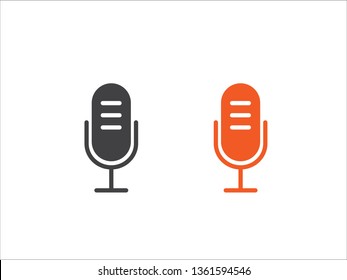 Microphone vector icon isolated on white background.